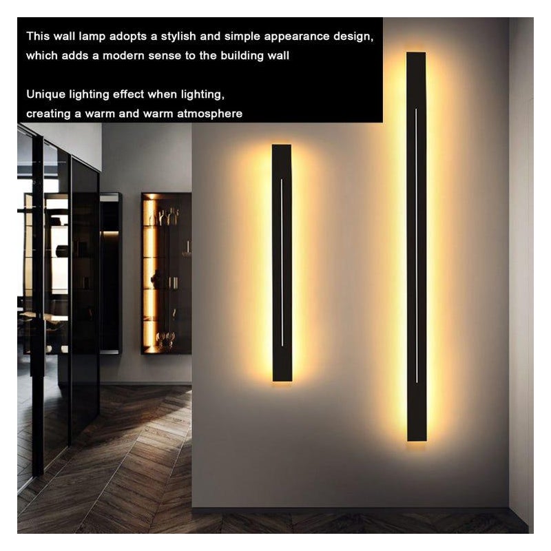 Nowoczesna skandynawska prostokątna lampa ścienna LED z długim paskiem do sypialni, salonu, przedpokoju, 86-265 V, 60 cm