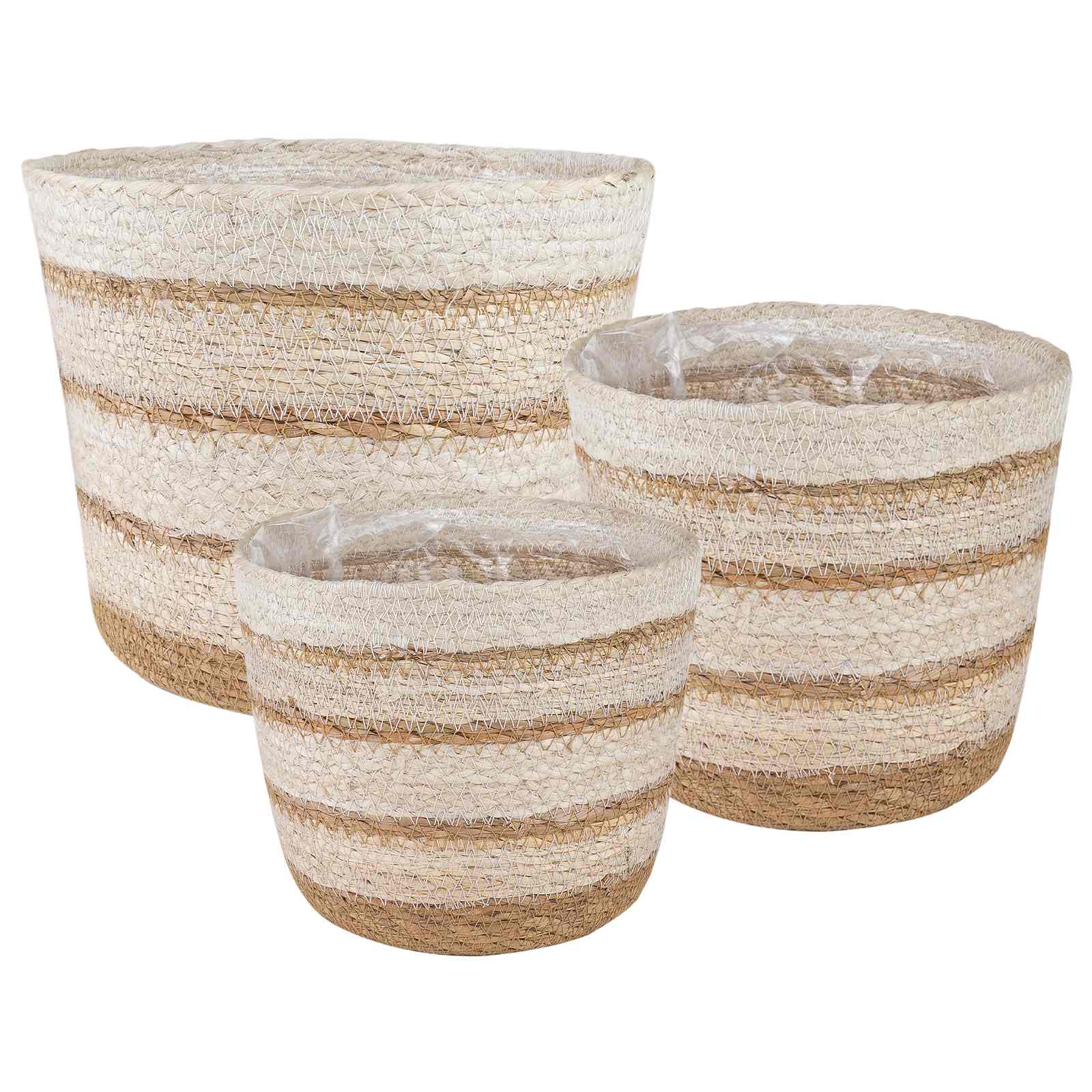 Kosze na rośliny z trawy morskiej 3 pcs