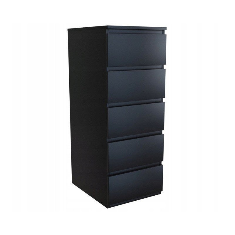 Komoda Topeshop W5 Czerń Szafka 5 Szuflad 45x40x111 cm