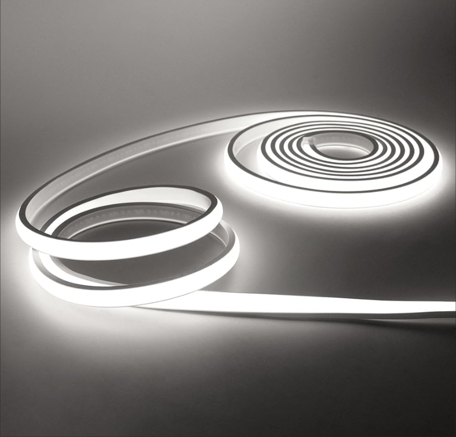 Taśma LED COB 220 V, wodoodporna IP65, elastyczna, 288 LED/m, biała, 3 m, idealna do dekoracji wnętrz (pokój, na zewnątrz)