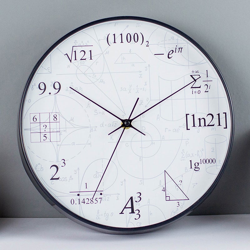 Zegar Ścienny do Klasy Matematycznej, Nowoczesny i Nieprzywierający Zegar Dekoracyjny Matematyczny, Cichy i Zabawny Zegar Kwarcowy