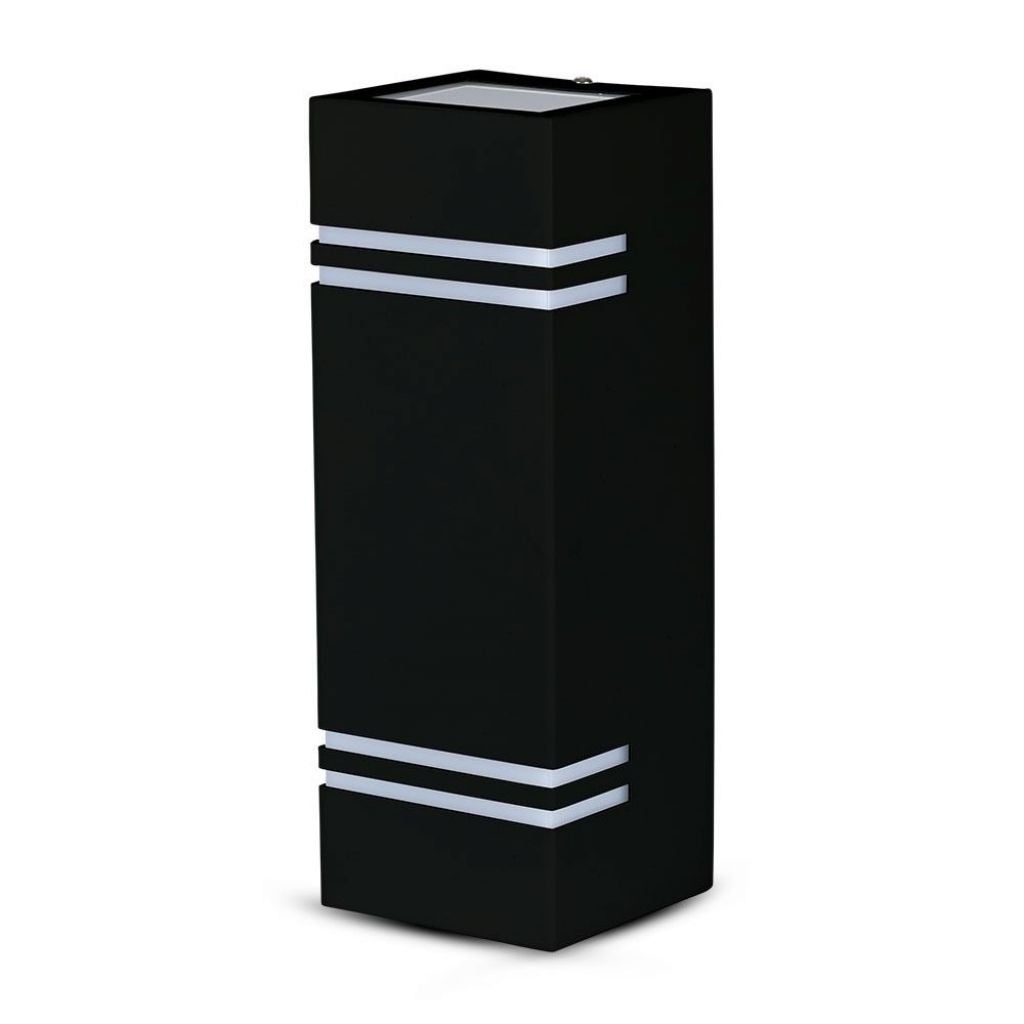 2*GU10 i GU5.3 (MR16) Kwadratowy aluminiowy naścienny reflektor LED Uchwyt Czarny Kolor IP44