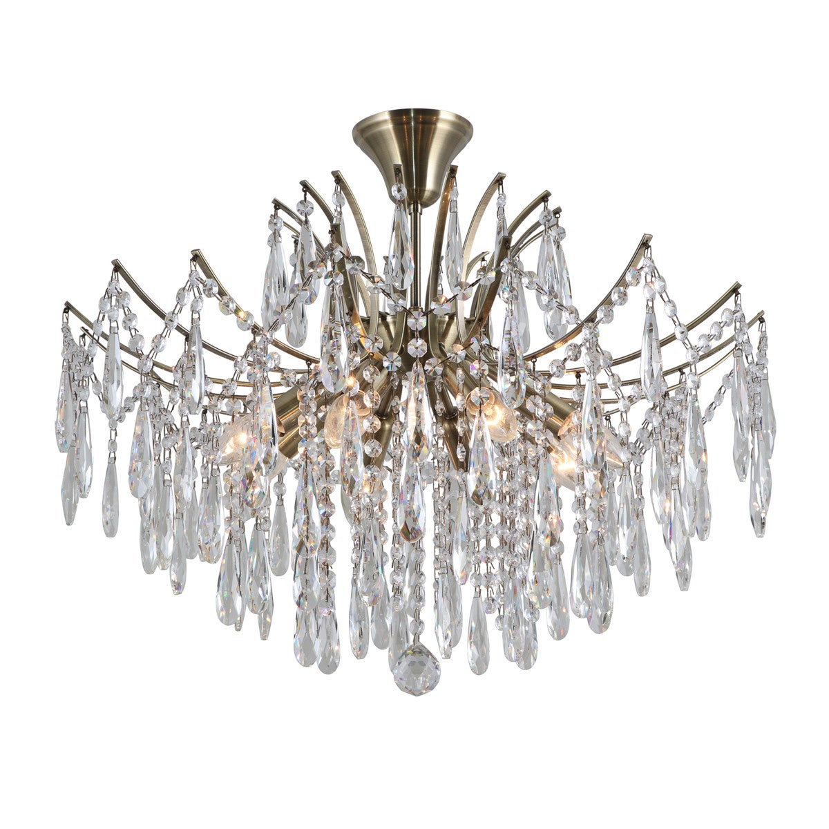 Żyrandol Italux Mallola z kryształkami brąz PND-56808-8