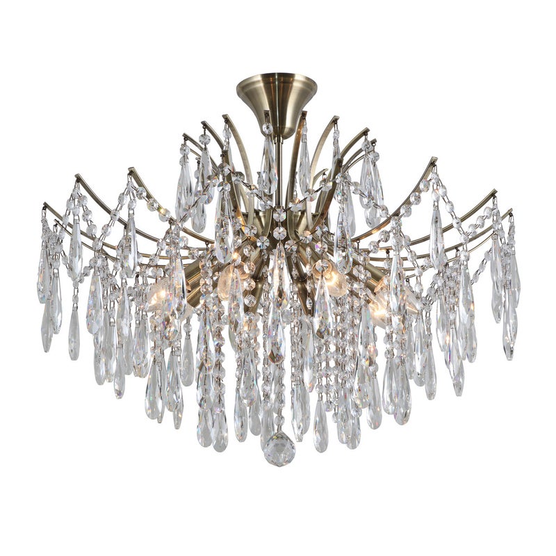 Żyrandol Italux Mallola z kryształkami brąz PND-56808-8