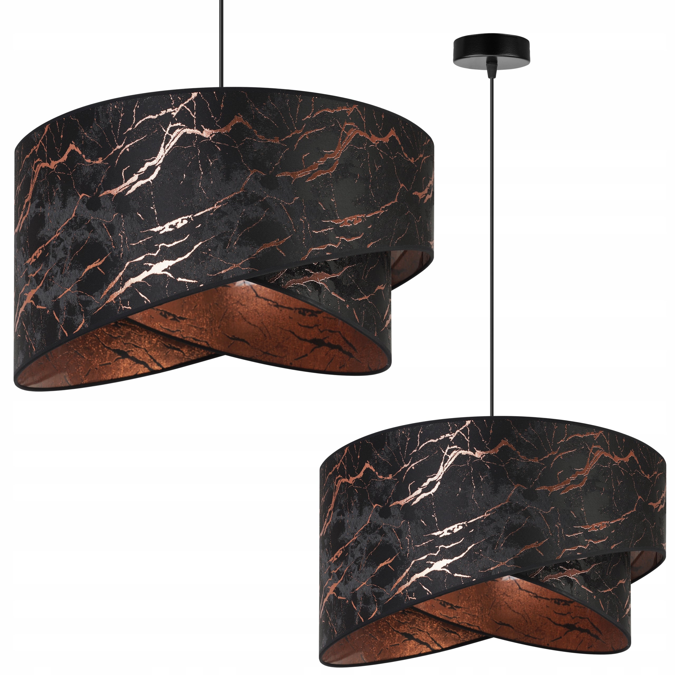 Lampa sufitowa wisząca Light Home LH Werona 1x E27 60W marmur miedź/czarny