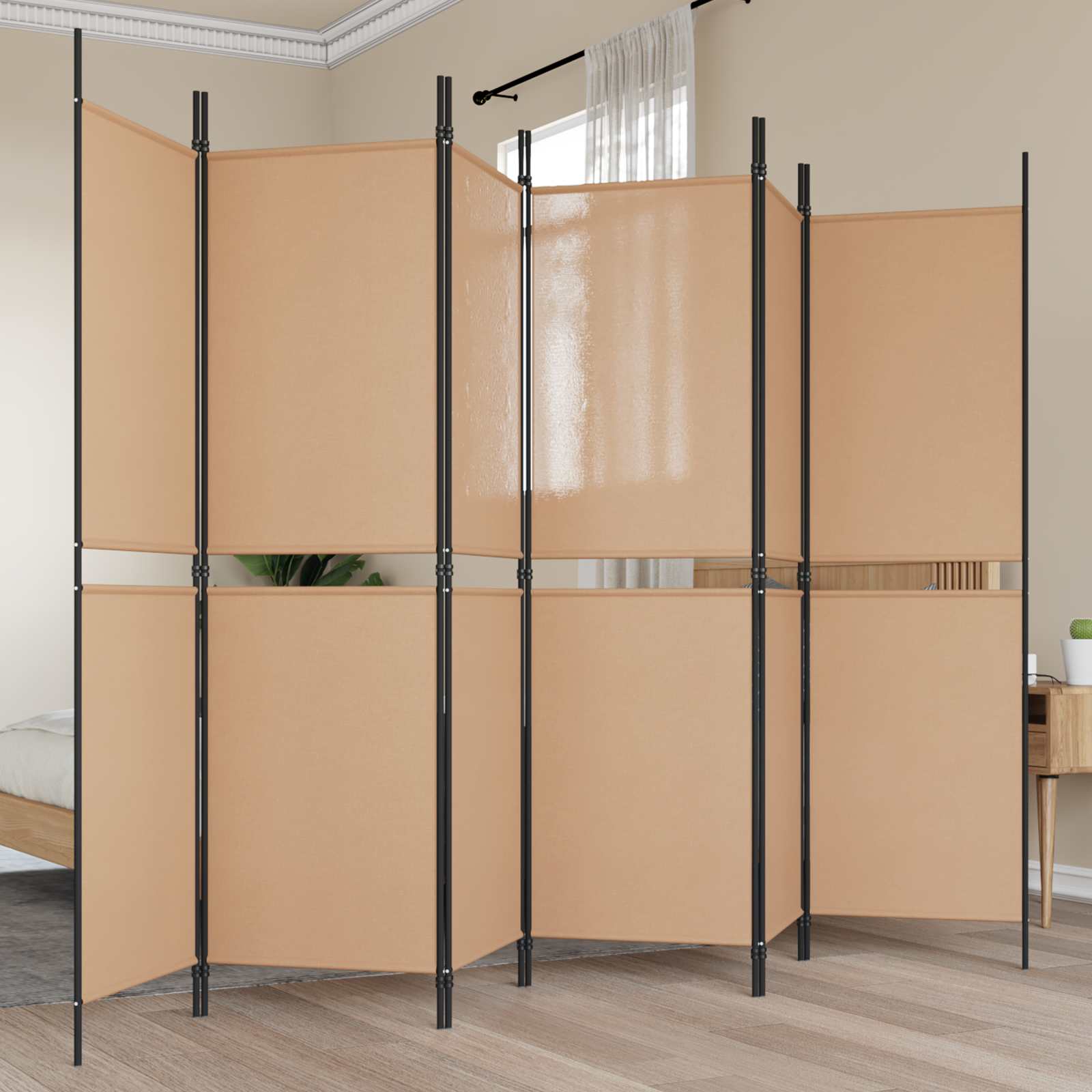 Ekspresowy 6-panelowy parawan Beżowy 300 x 180 cm tkanina vidaXL