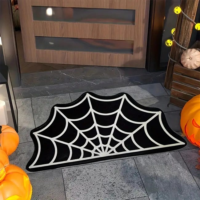 Półokrągły dywanik łazienkowy Halloween sztuki dywanik łazienkowy z motywem pajęczyny antypoślizgowy nadający się prania dywanik wejściowy przy łóżku