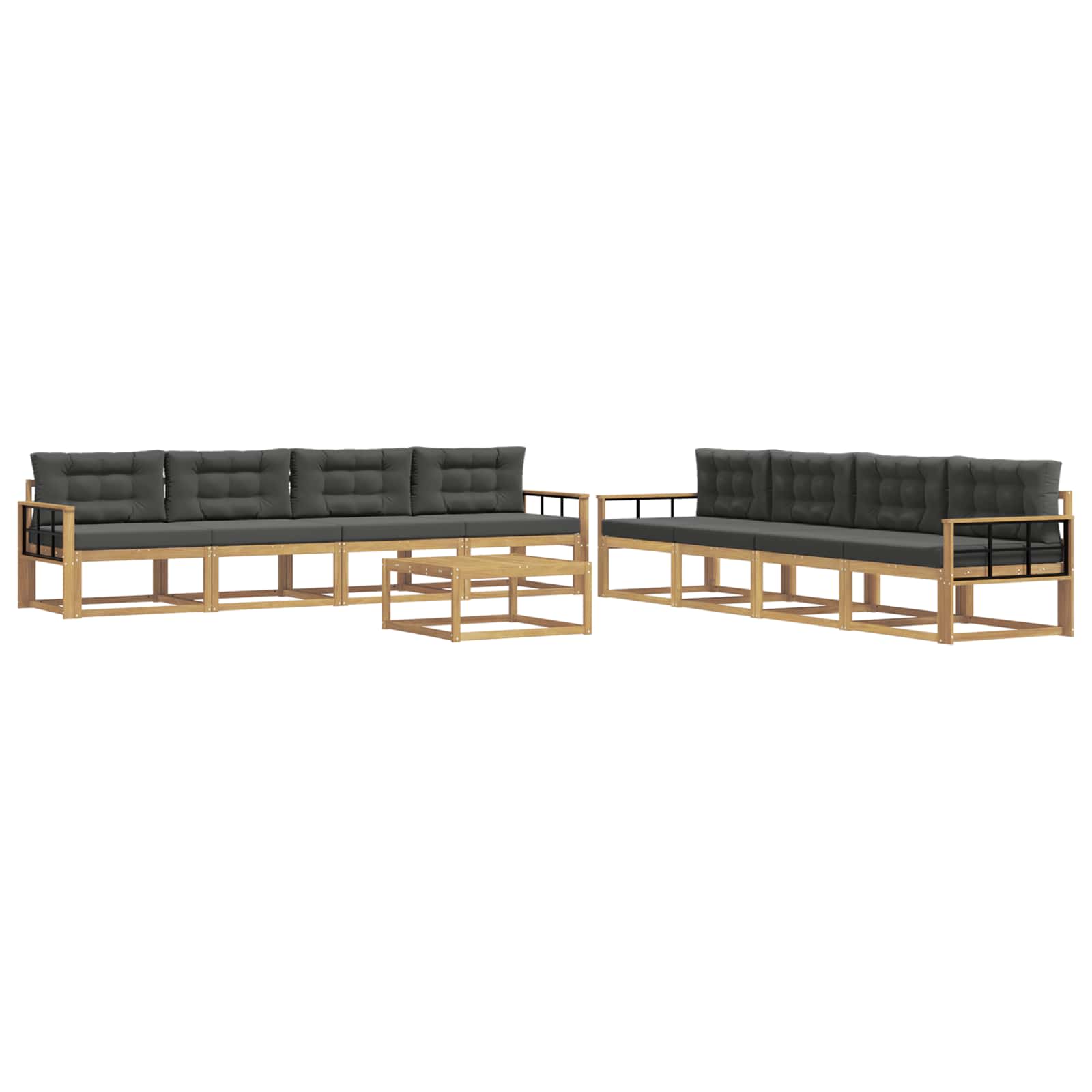 Zestaw sof na zewnątrz 9 pcs Biały i antracyt 79 x 79 x 37 cm