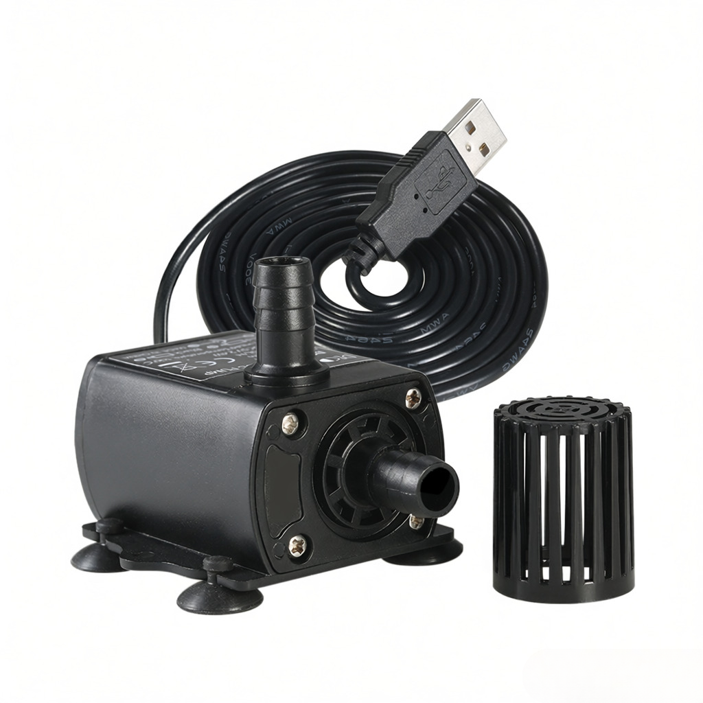 USB DC5V 2.4W Ultra-quiet mini bezszczotkowa pompa wodna wodoodporny zanurzeniowy fontanna akwarium Circulating 250L/H wysokość podnoszenia 200cm