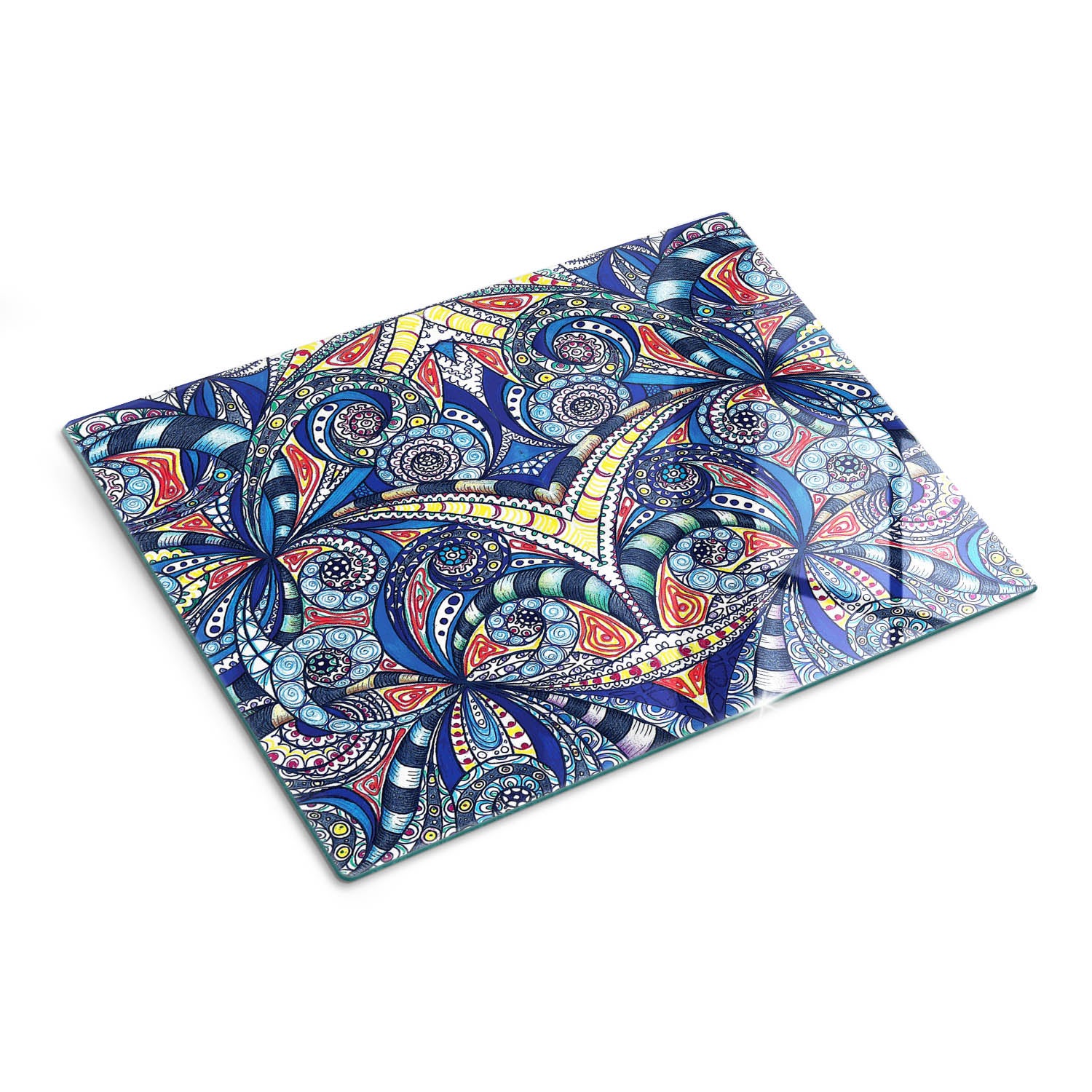 Szklana płyta kuchenna dekoracyjna deska do krojenia - Abstrakcja Ornament - 30x40 - Tulup