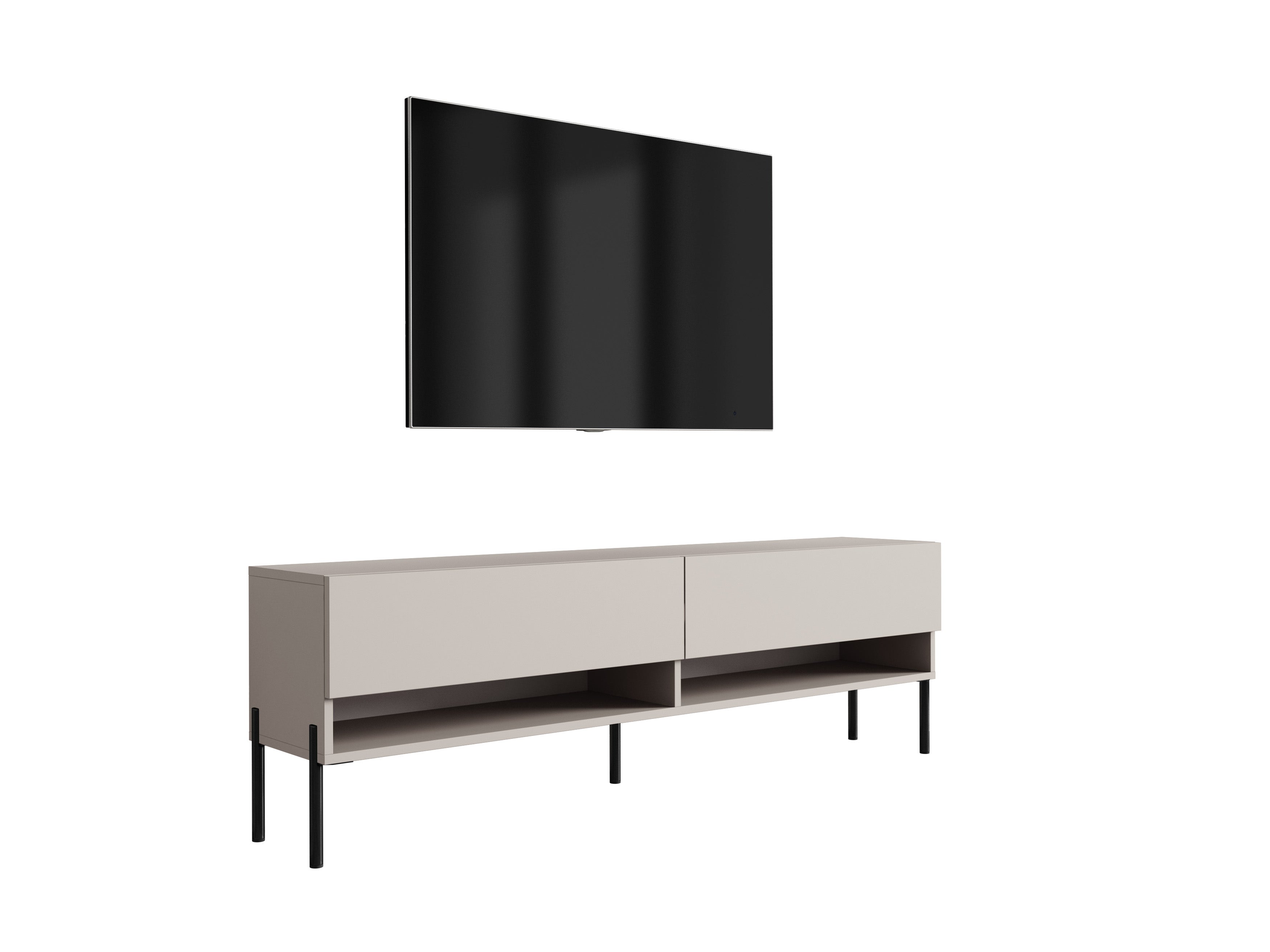 Szafka pod telewizor 170 cm Kaszmir, nóżki proste czarne, 170 × 32 × 52 cm