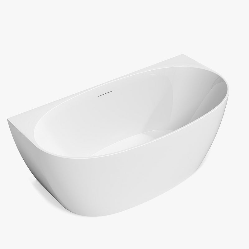 Wanna półwolnostojąca biała - 203 L - Akryl - 150 x 72 x 58 cm - AMOSARI