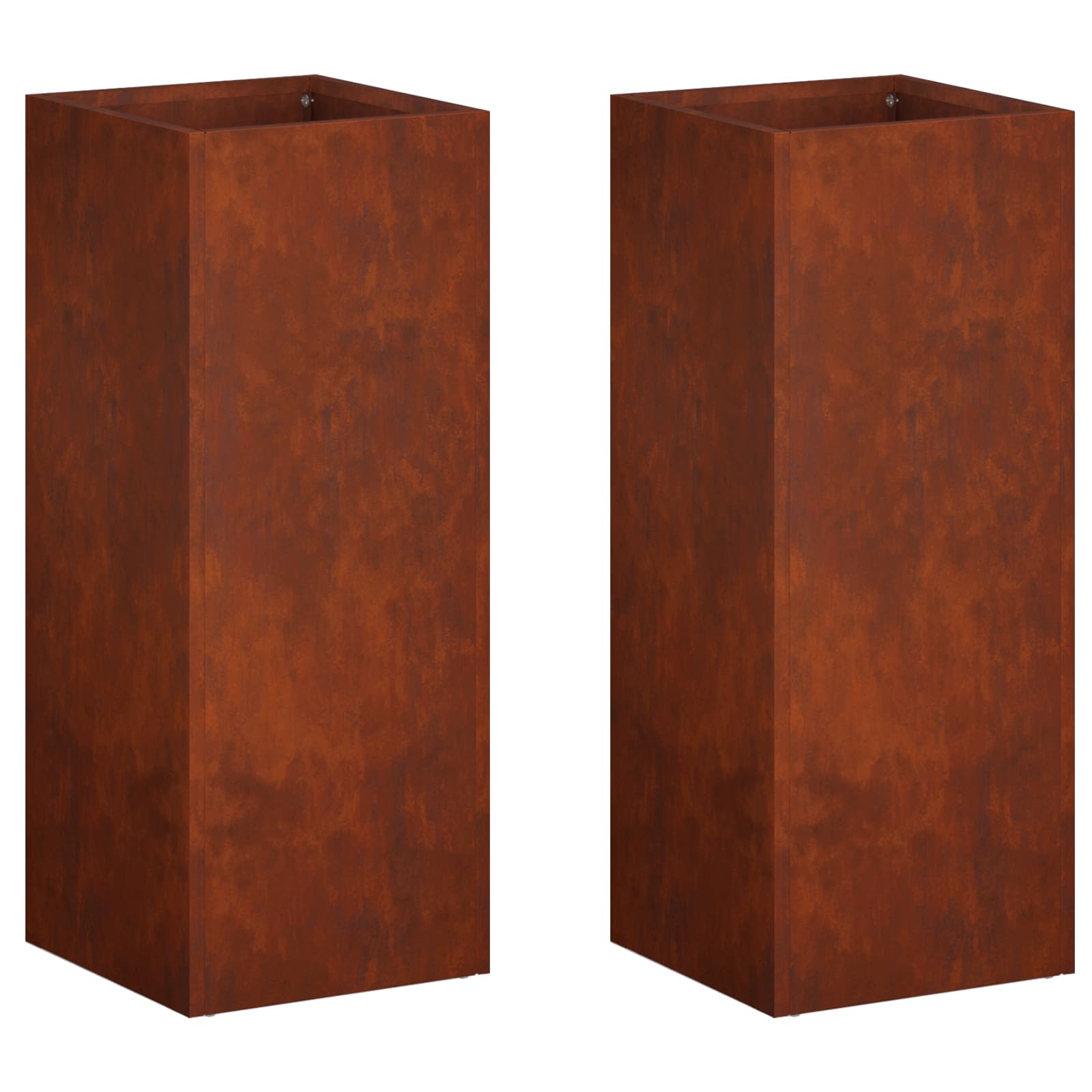 2x Donica Ogrodowa Corten 20x20x50 cm Rdzawa na Taras na Balkon na Kwiaty