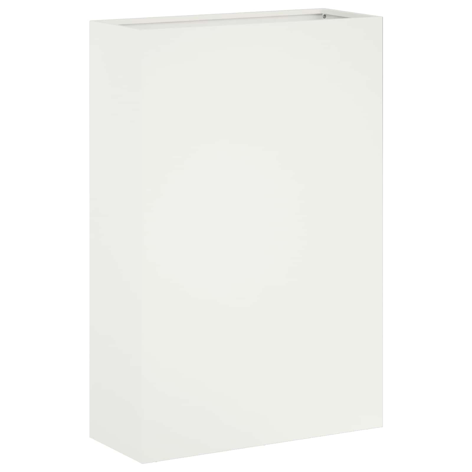 Donica Ogrodowa Stalowa 40x20x75 cm Biała na Taras na Balkon na Kwiaty