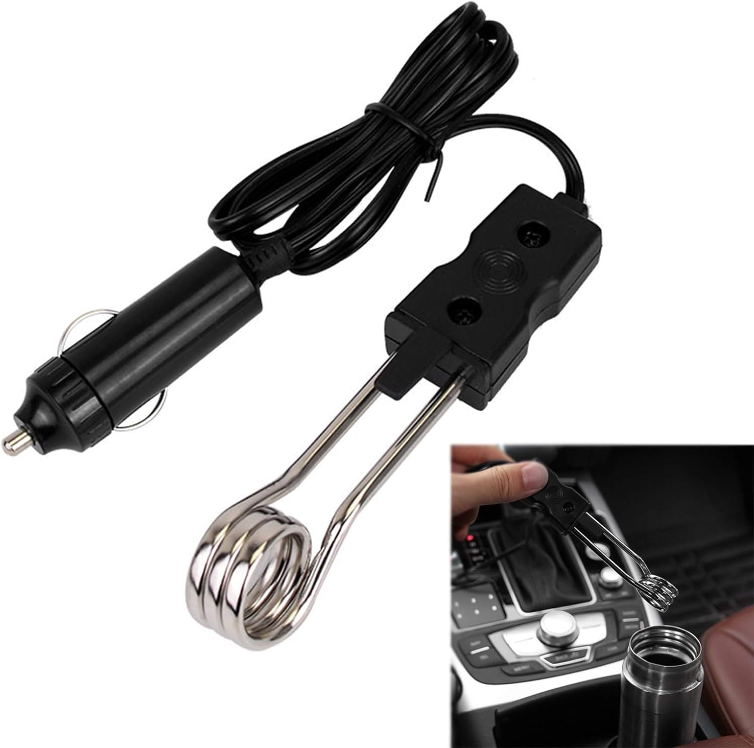 Grzałka zanurzeniowa do samochodu, podgrzewacz wody do samochodu, miniaturowy przenośny podgrzewacz wody do samochodu elektrycznego 12 V