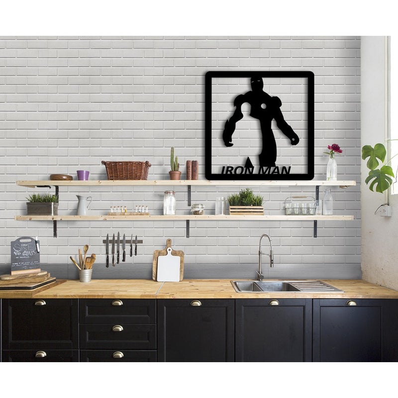 IRONMAN - Nowoczesna solidna farba PCV 48 x 48 cm, czarna
