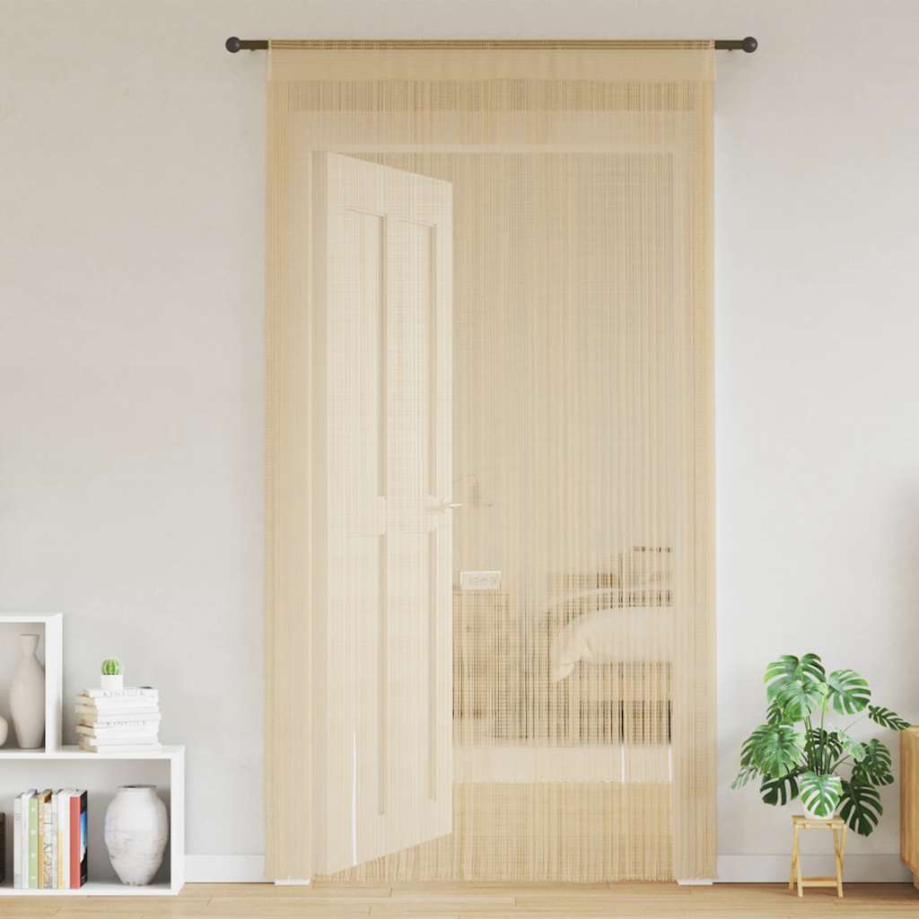 Zasłony z frędzlami, 2 sztuki, 140x250 cm, beżowe