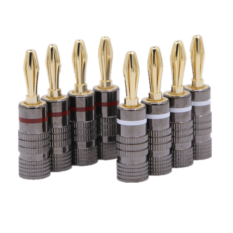 Wtyk bananowy złocony 4 mm 8-pack