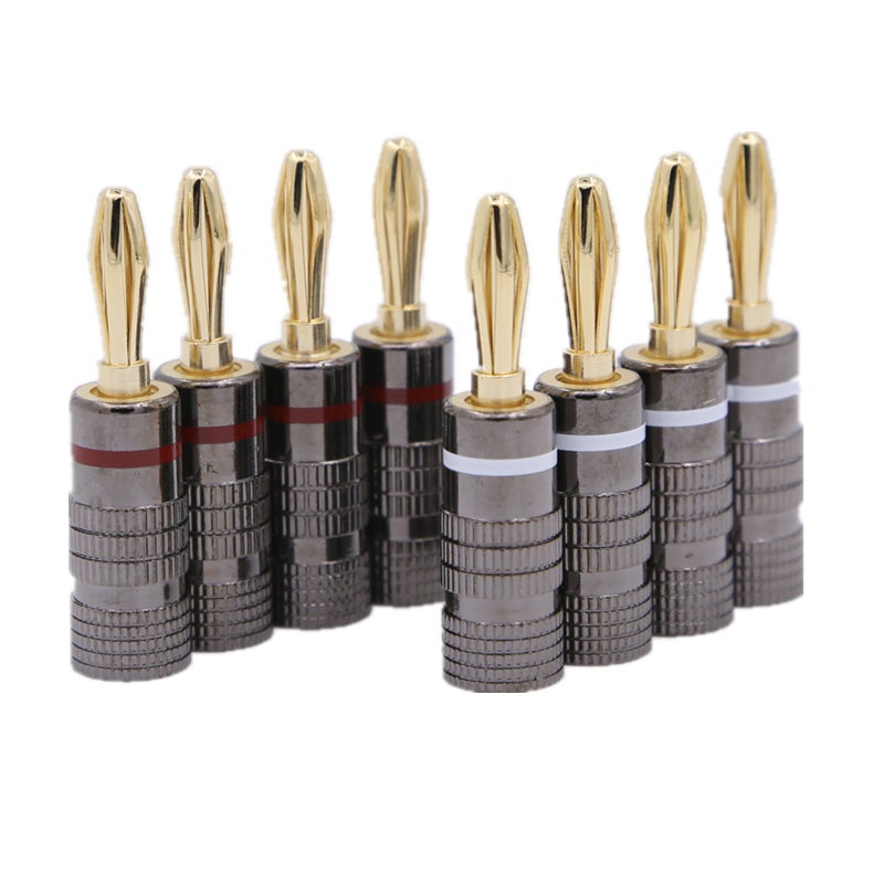Wtyk bananowy złocony 4 mm 8-pack