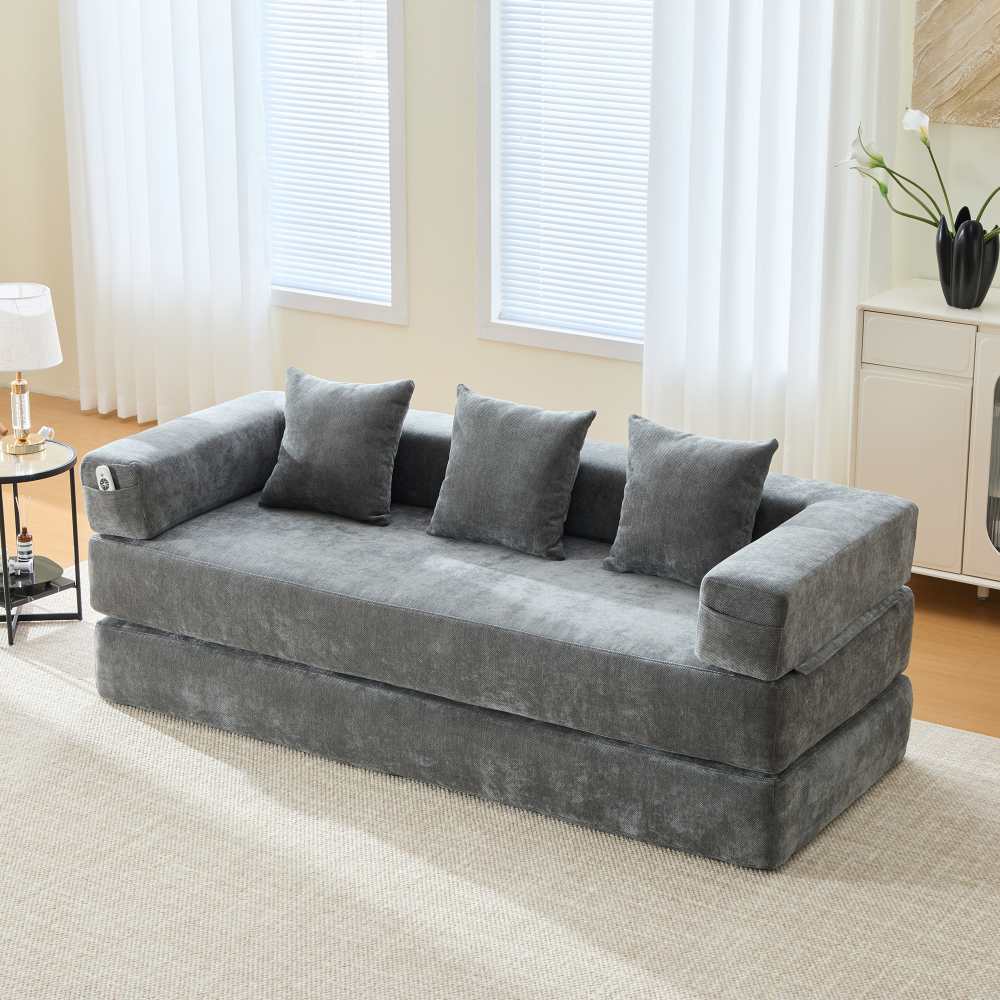 Modułowa sofa szenilowa – superweich, na ramiączkach, ze Stauraum, rutschfest i flexibel Combinierbar