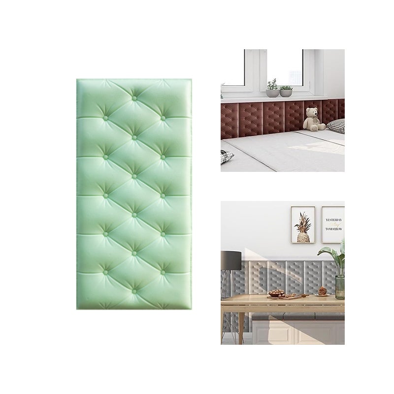 Zielony panel ścienny 3D z miękkiej pianki PE, 10 sztuk, dekoracyjna poduszka do wnętrz DIY, 30 x 60 cm