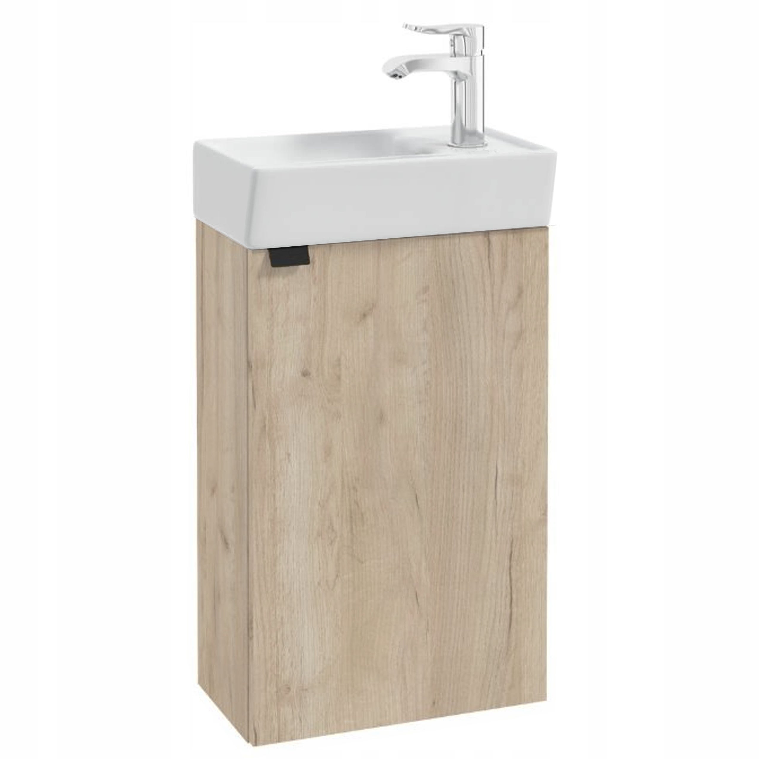 Szafka Łazienkowa 40 x 22 cm z Umywalką Wisząca Dąb Vicenza Jasny Mat