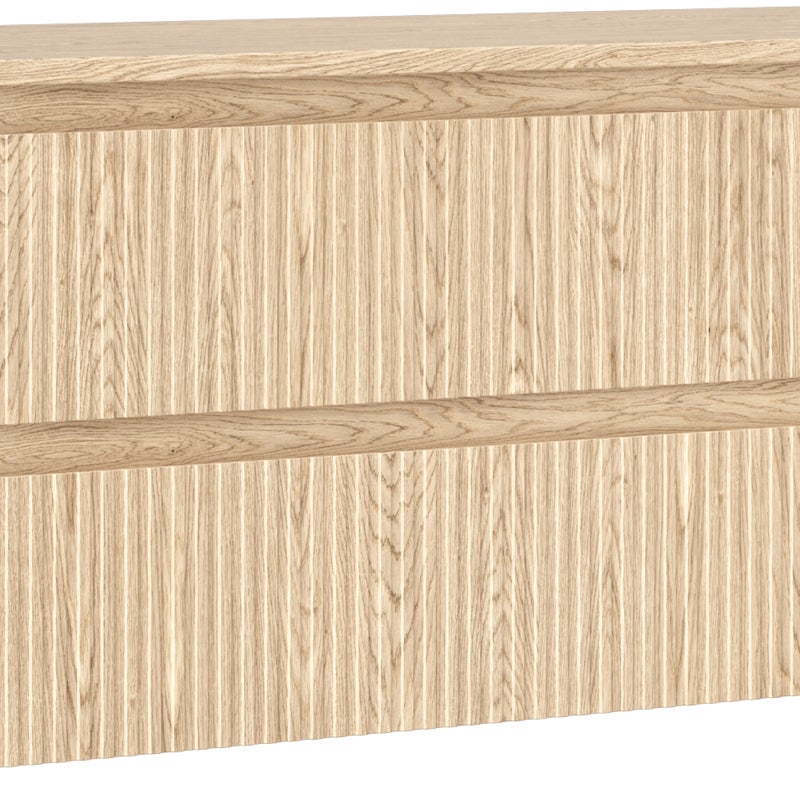 Mexen Rivel szafka łazienkowa podumywalkowa 140 cm z blatem, 2 szuflady, ryflowana , dąb - 91A20-14047-2-BFFC81