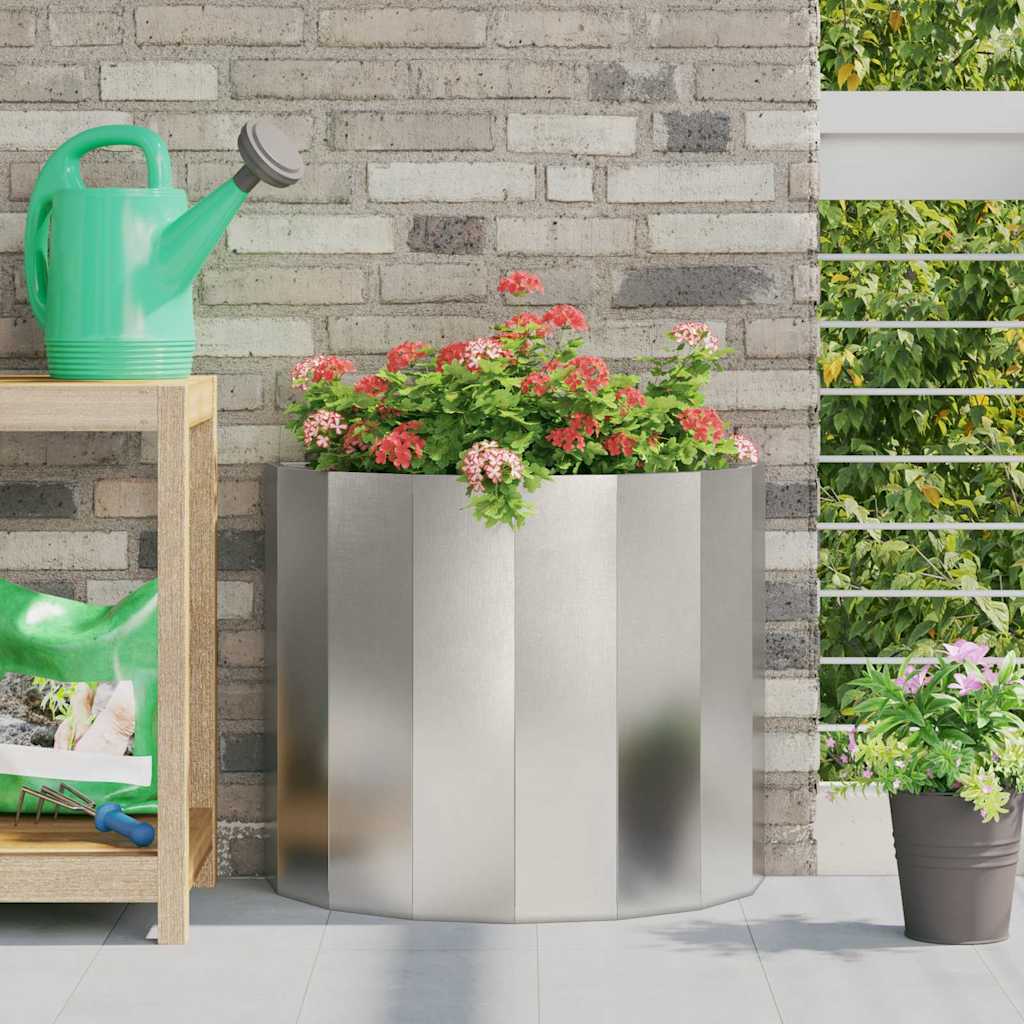 Donica Srebrny 60 x 30 x 50 cm Stal nierdzewna vidaXL