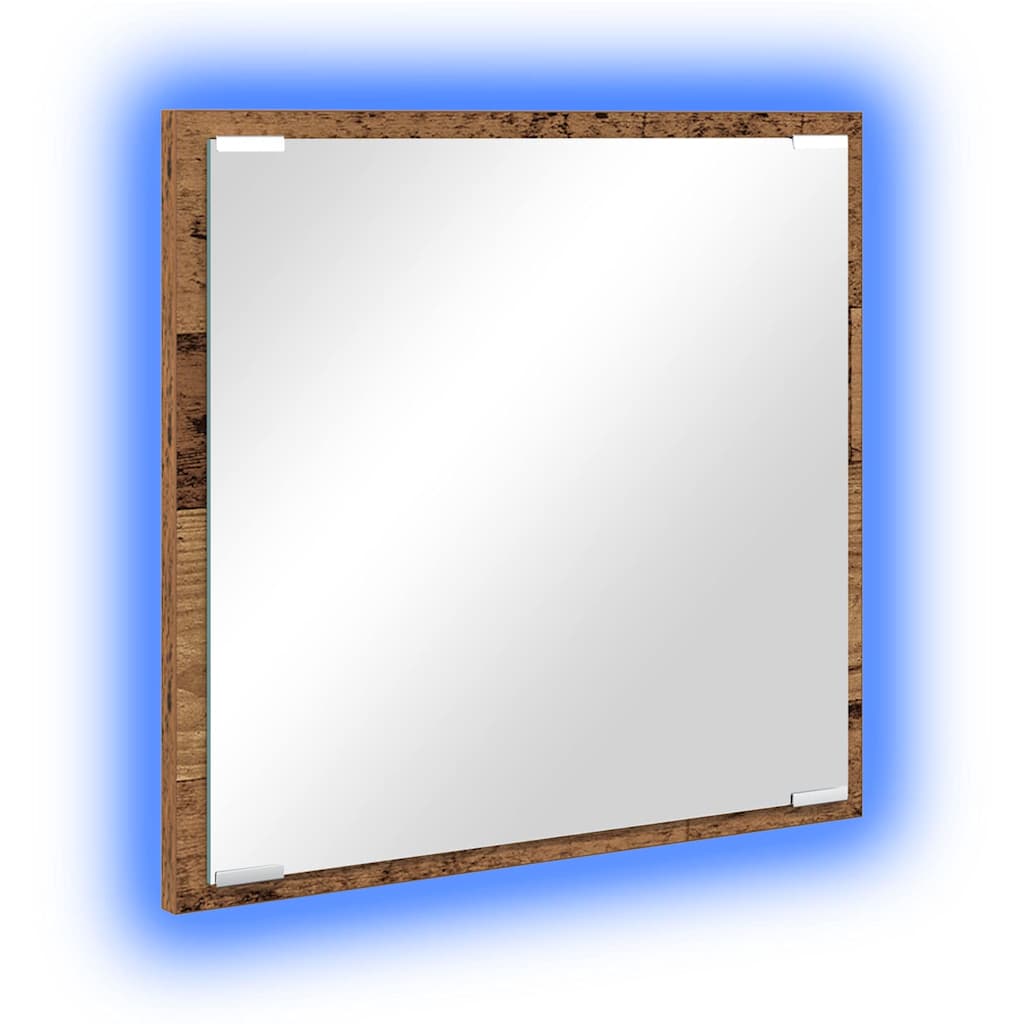 Lustro łazienkowe LED Stare drewno 40 x 37 x 8.5 cm