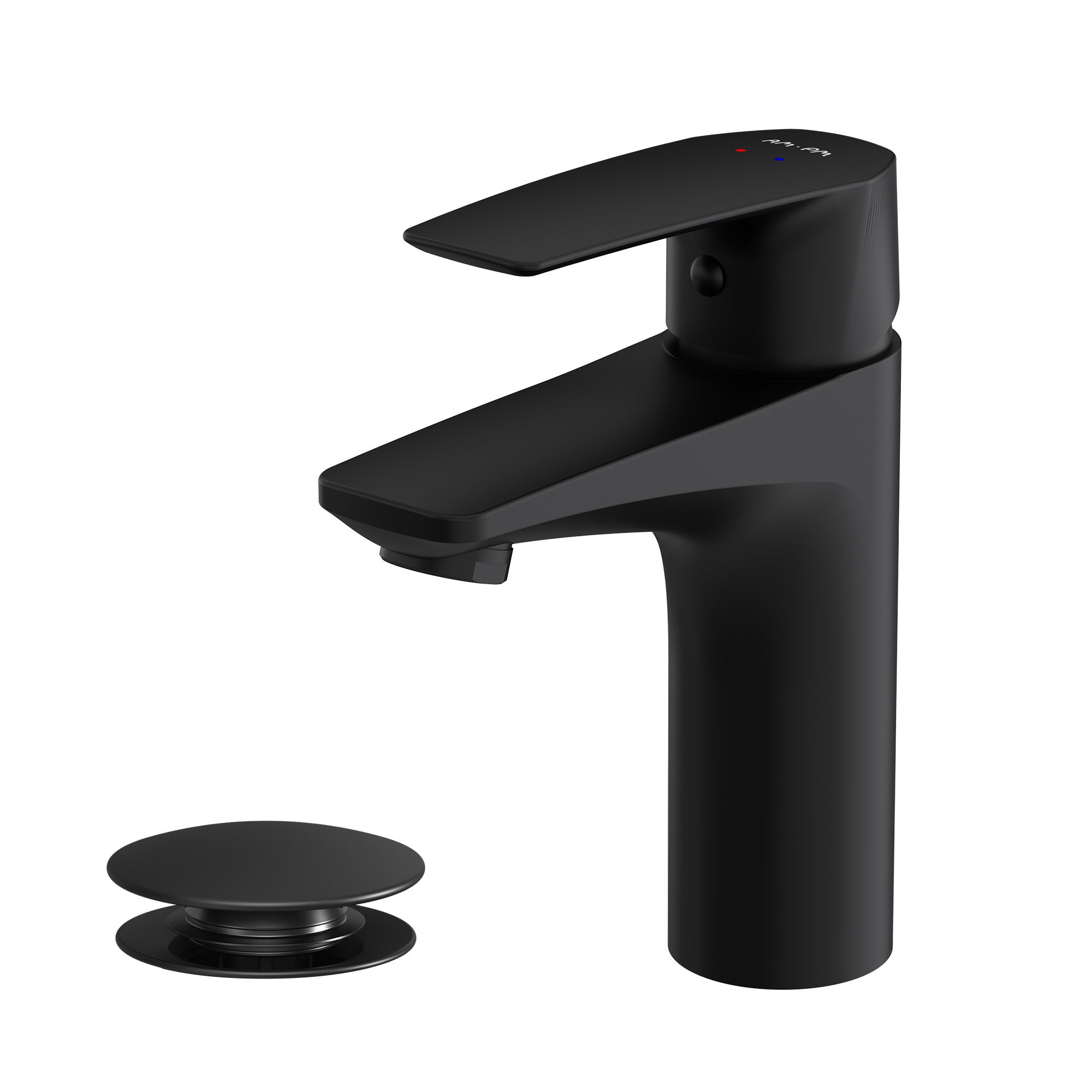 Bateria umywalkowa z wyciąganym odpływem, czarna, rozmiar M, FGA82122 AM.PM