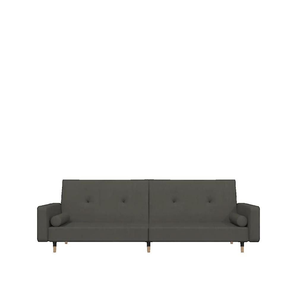 Sofa rozkładana vidaXL 2-osobowa z ciemnoszarego aksamitu