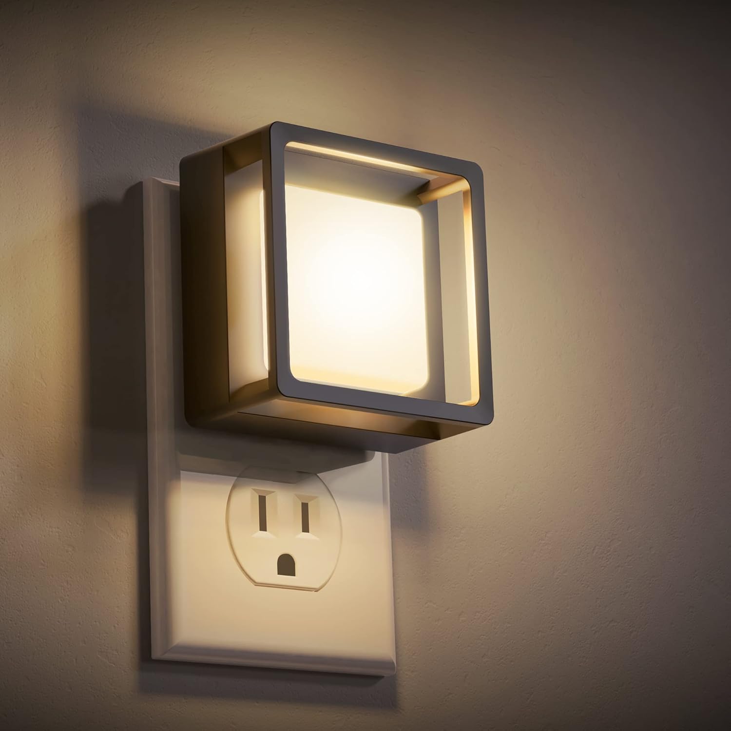 Lampka nocna ścienna LED [1 szt.], wyposażona w czujnik światła, ciepłe białe światło.