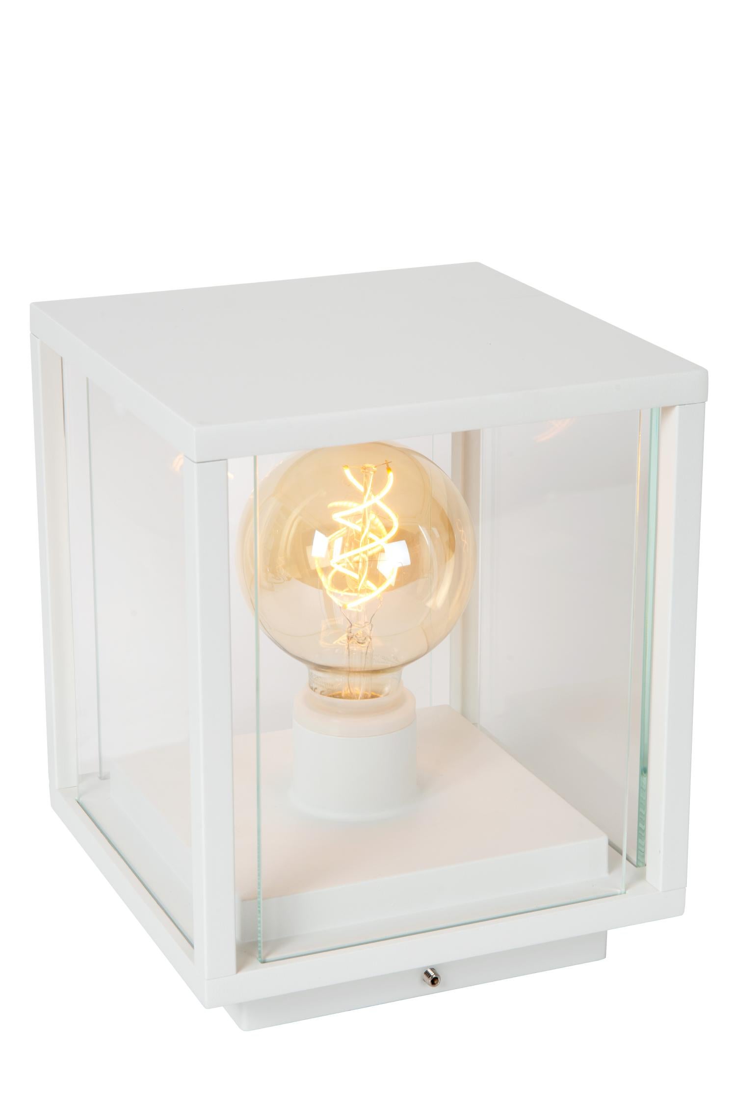 Lampa ogrodowa stojąca Claire biała 1xE27x15W IP54 wym: 24,5 x 20 x 20 cm metal Lucide