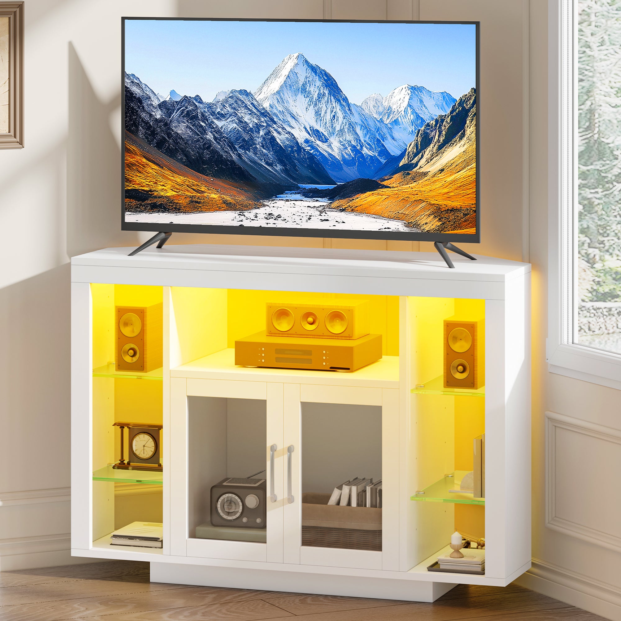 YITAHOME Narożna szafka RTV 100 cm, do TV 55"