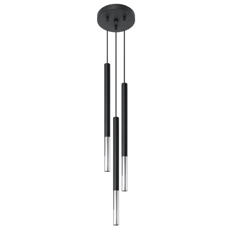 Lampa wisząca VITREO czarna-chromowana 3xG9x12W metal wym:100x15x15cm IP20 Pure Lume