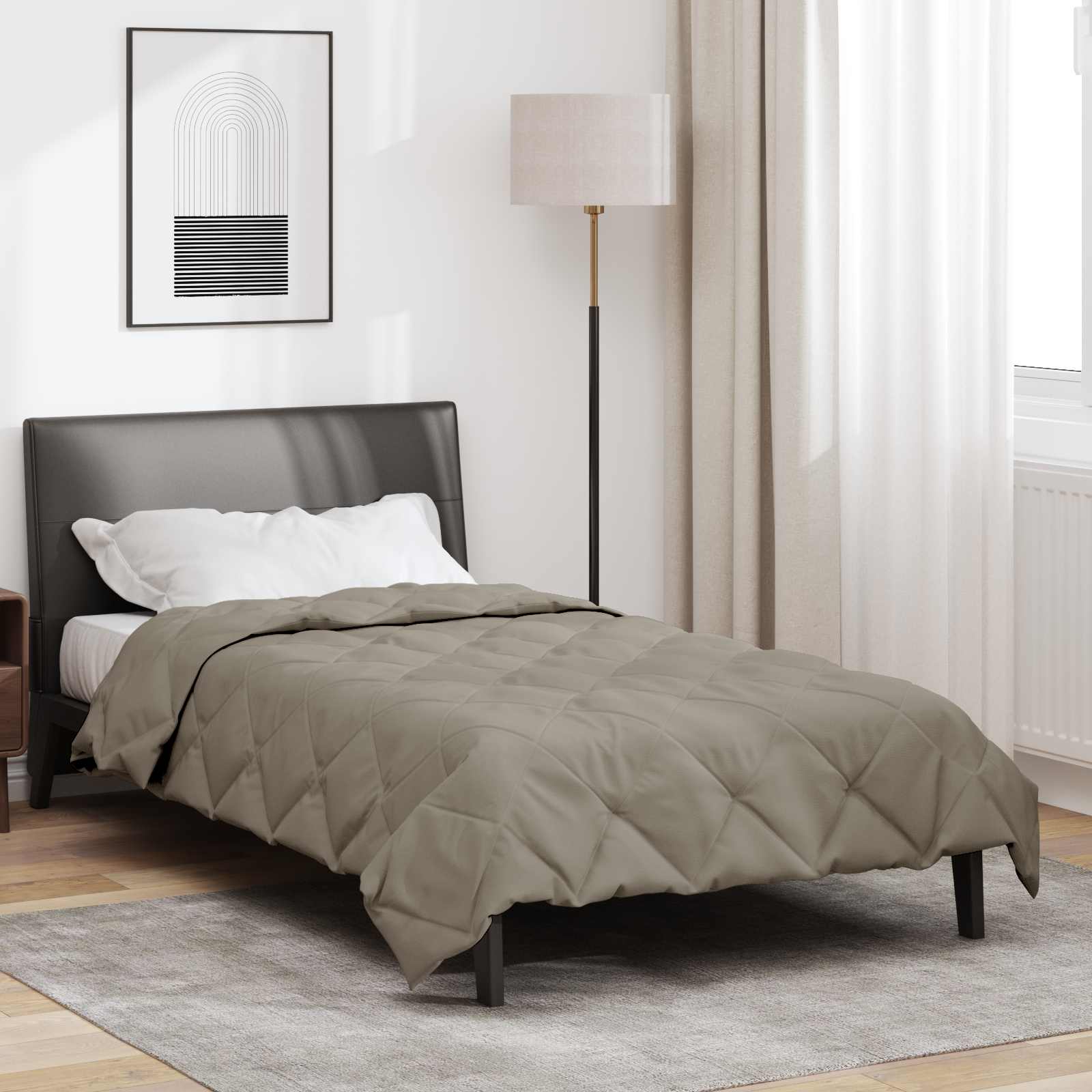 Kołdra na cały rok Jasnoszary 135 x 200 cm Mikrofibra vidaXL