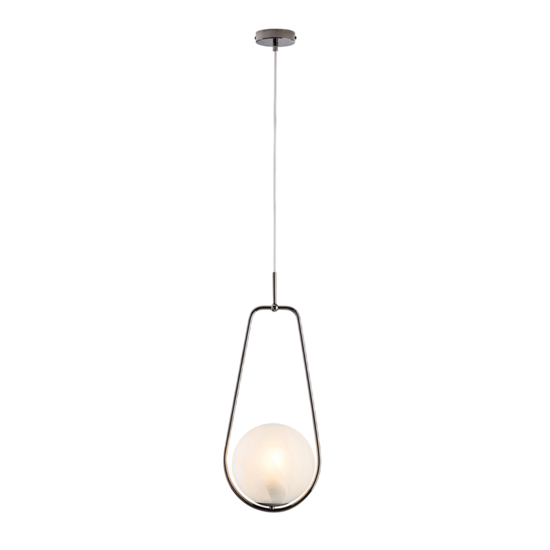 Sospensione in ferro cromo nero 1 luce con sfera dm.20 H.59 - MAX 159 - Ø24