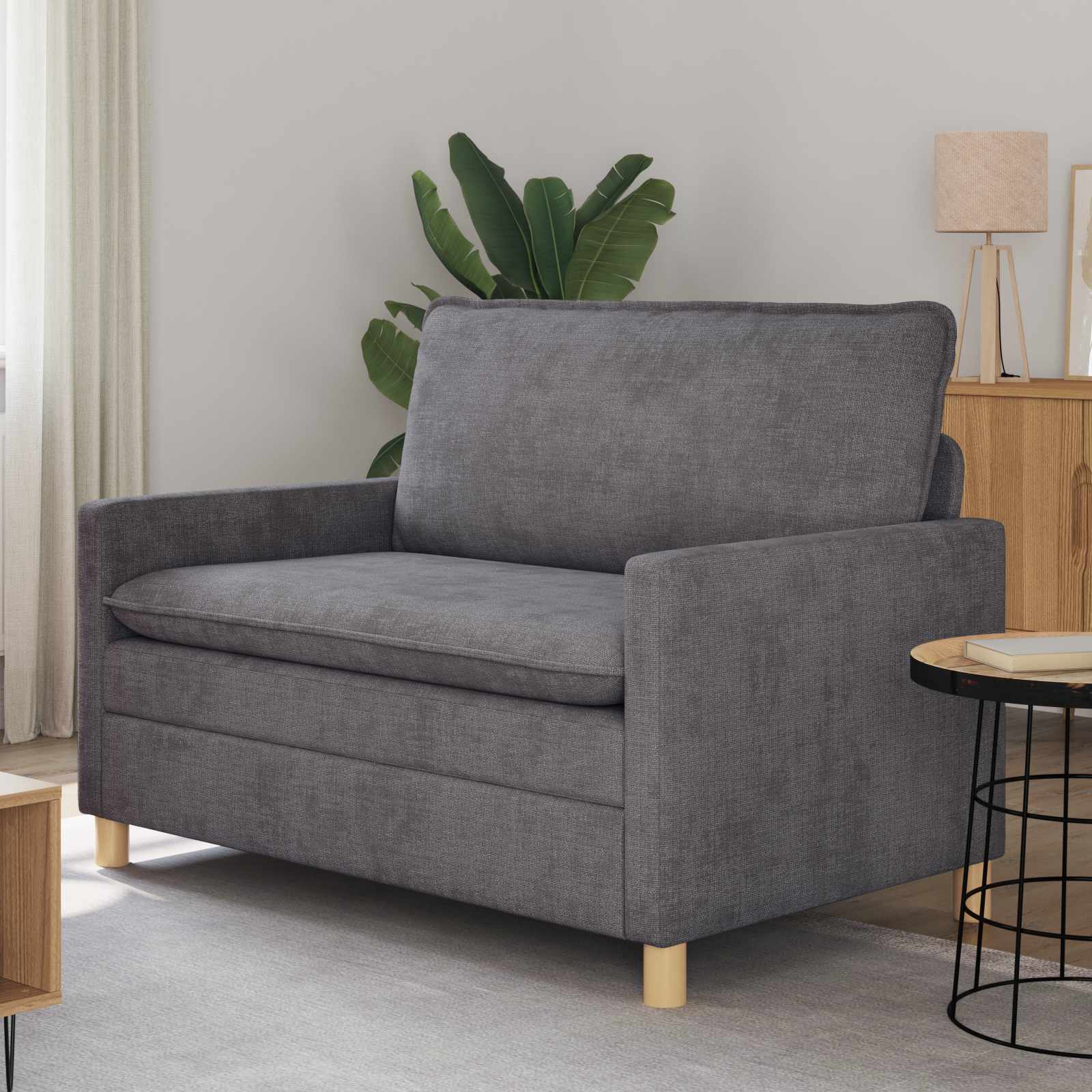 Sofa ciemnoszary 126 x 81 x 87,5 cm Poliester vidaXL