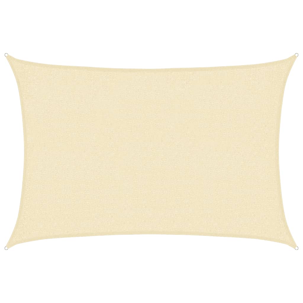 Żagiel przeciwsłoneczny zewnętrzny 160 g/m² kremowy 2 x 3 m HDPE do ogrodu, tarasu lub balkonu