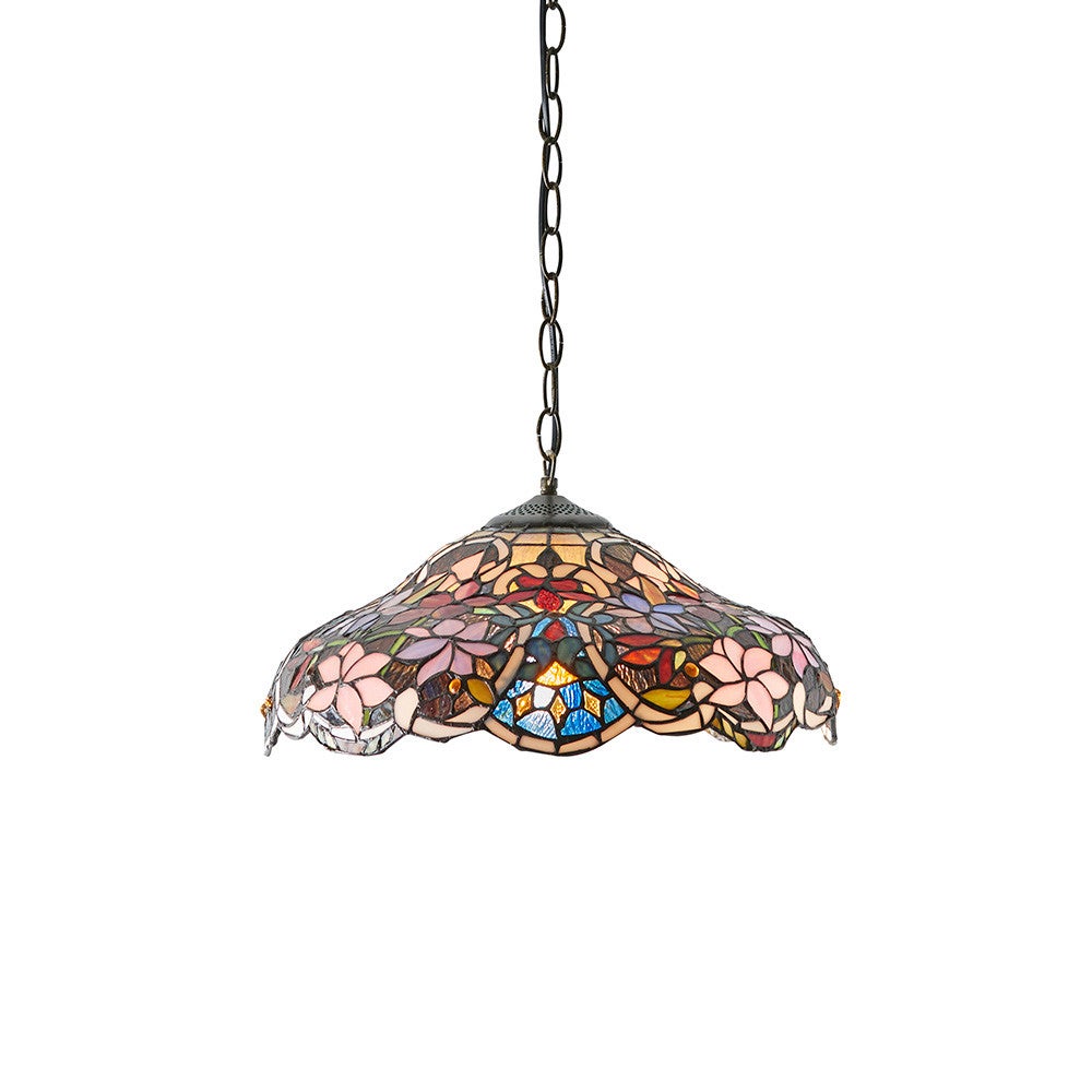 Lampa sufitowa kwiaty SULLIVAN brązowa 1xE27x40W szkło wym:144x40x40cm IP20 Tiffany