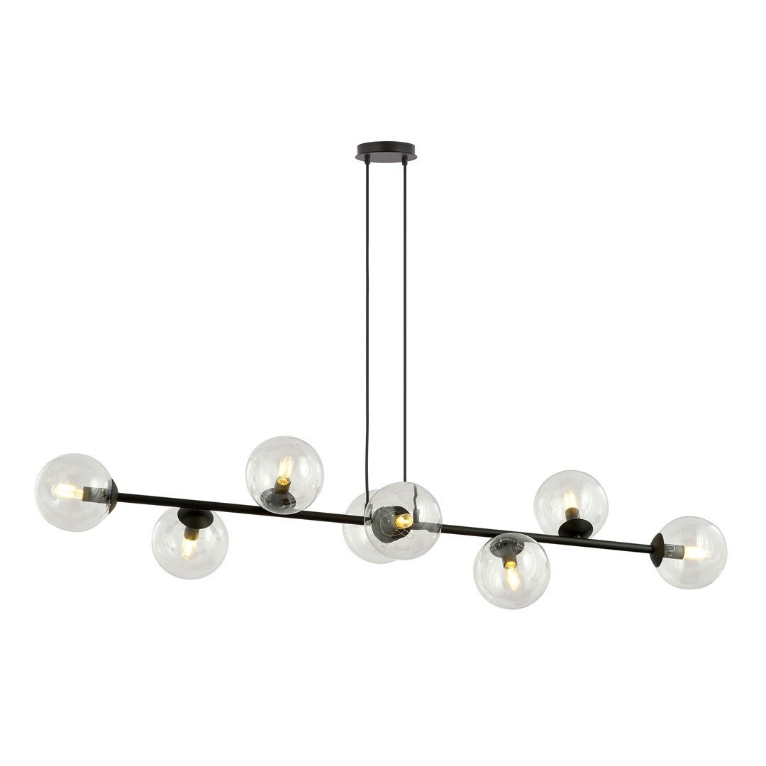 Żyrandol Emibig 8xE14 40W ROSSI 8 BL/TRANSPARENT 874/8