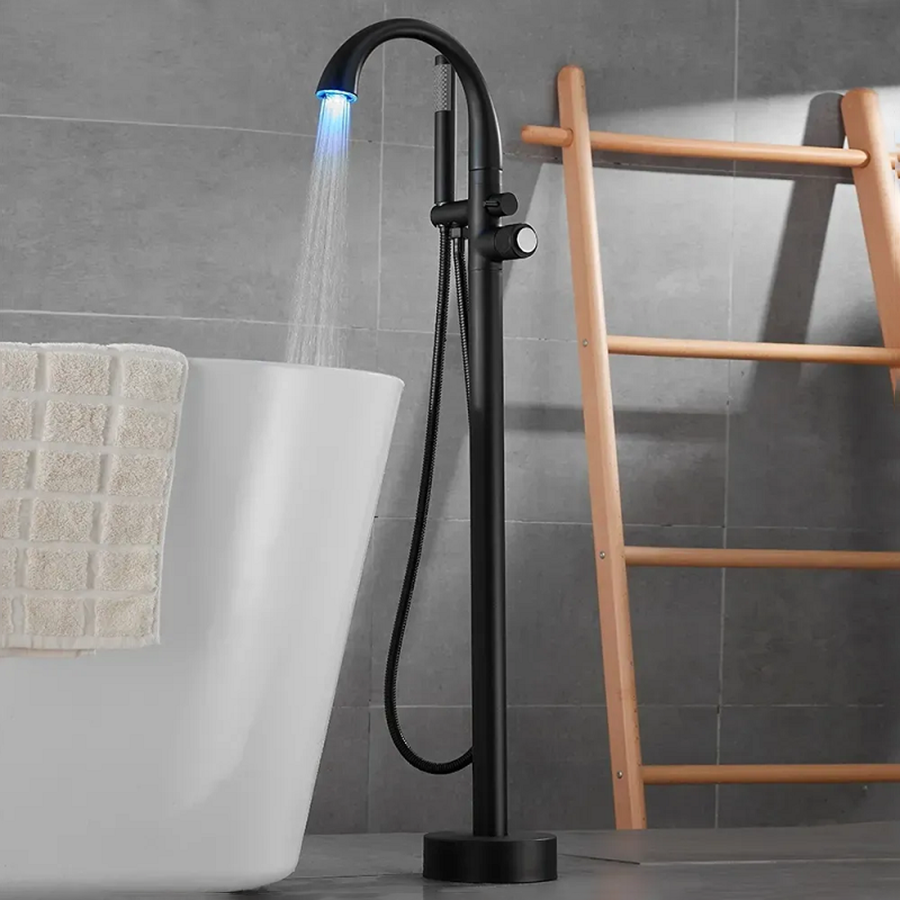 Bateria wannowa stojąca, czarna matowa Fusion LED