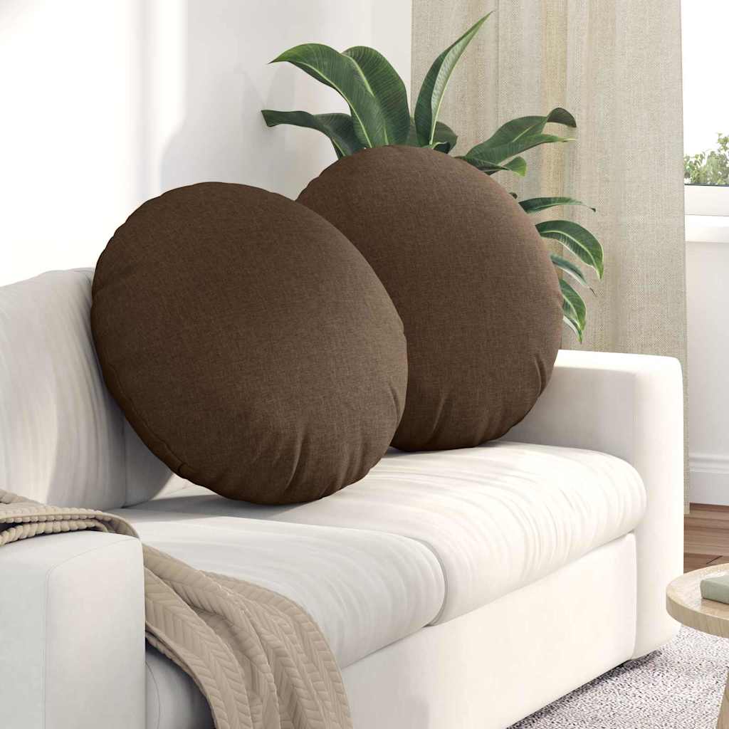 Poduszki na siedziska 2 pcs Brązowy Ø60 x 21 cm tkanina vidaXL