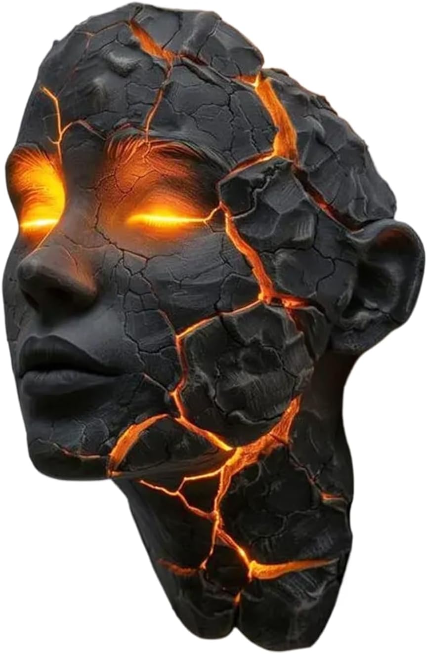 Kinkiet LED 3D Broken Soul – gotycka dekoracja z żywicy z artystycznym oświetleniem wewnętrznym