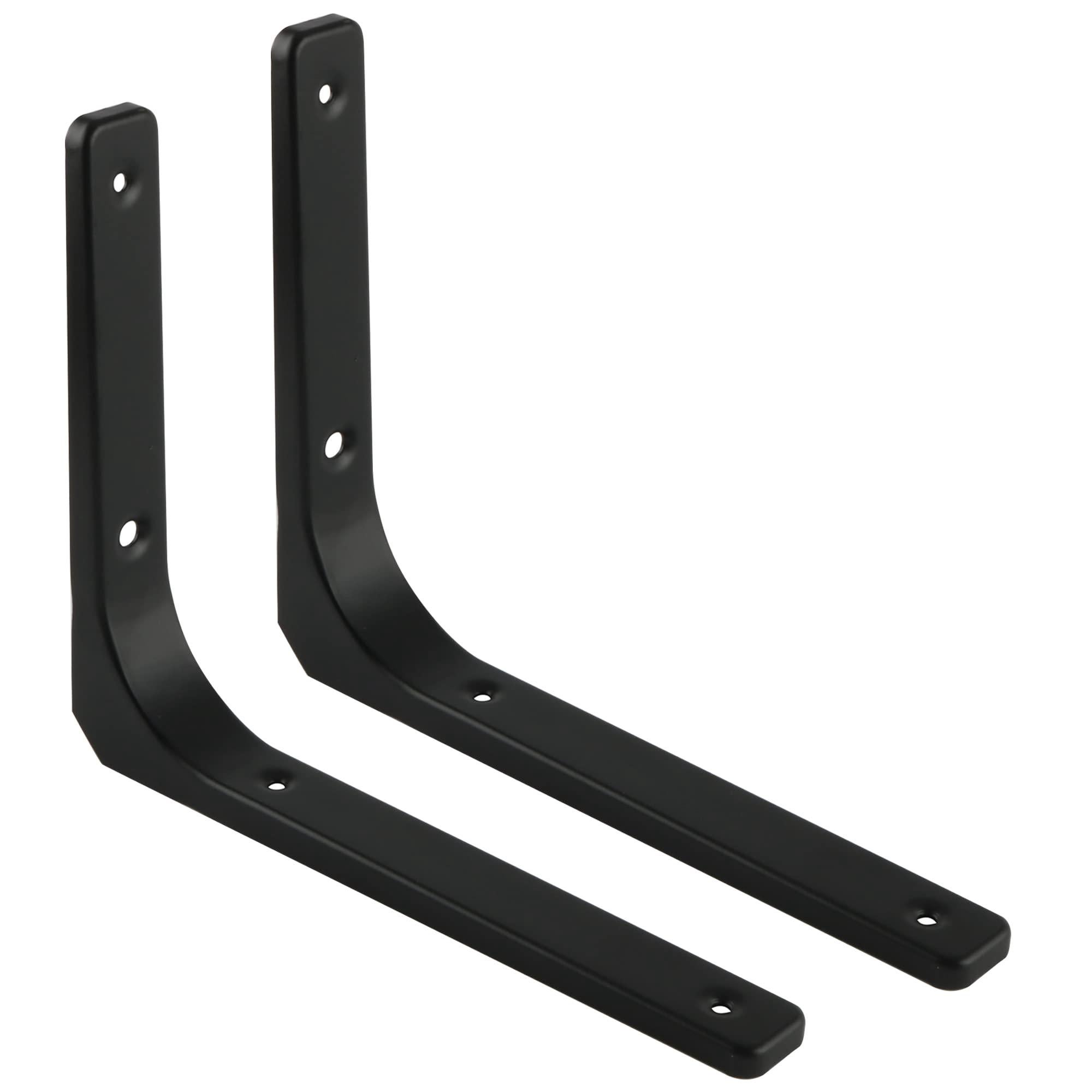 Wytrzymały uchwyt ścienny do półki, ruchomy wspornik montażowy do salonu, sypialni, kuchni, metalowy uchwyt ścienny do półki, 300 x 300 mm, czarny, 2