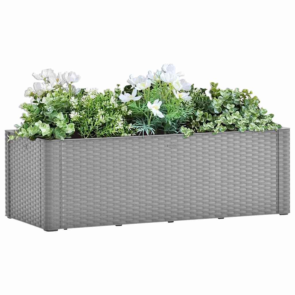 Podwyższona donica z systemem podlewania, szara, 100x43x33 cm vidaXL