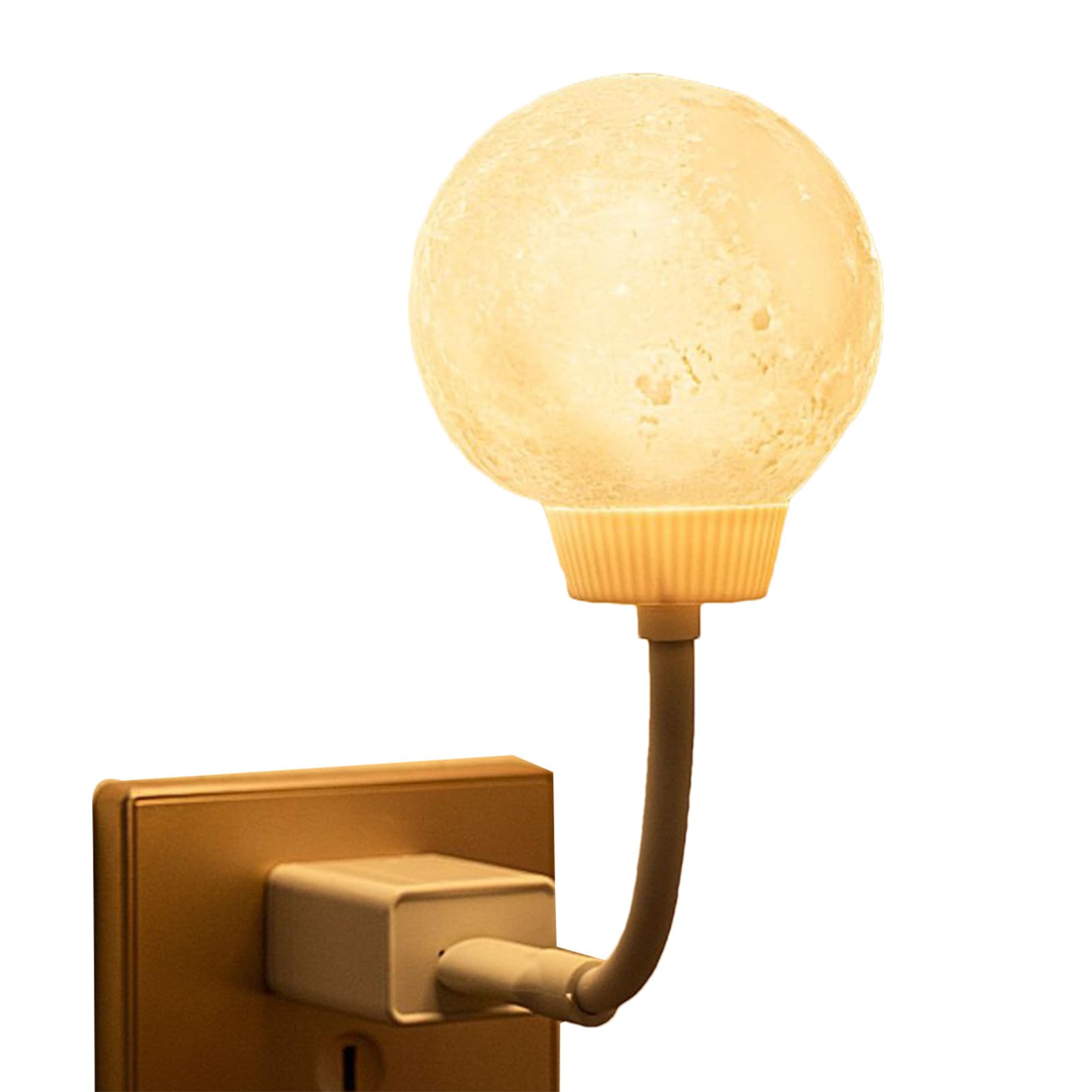 Zestaw 2 lampek nocnych naściennych sterowanych głosem, lampa księżycowa LED | Ściemnialna, 3-kolorowa lampka nocna do sypialni, przedpokoju, pokoju d