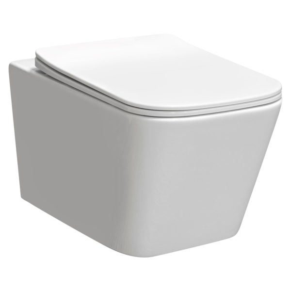 Miska WC podwieszana biała Tinos z deską wolnoopadającą duroplast KERRA