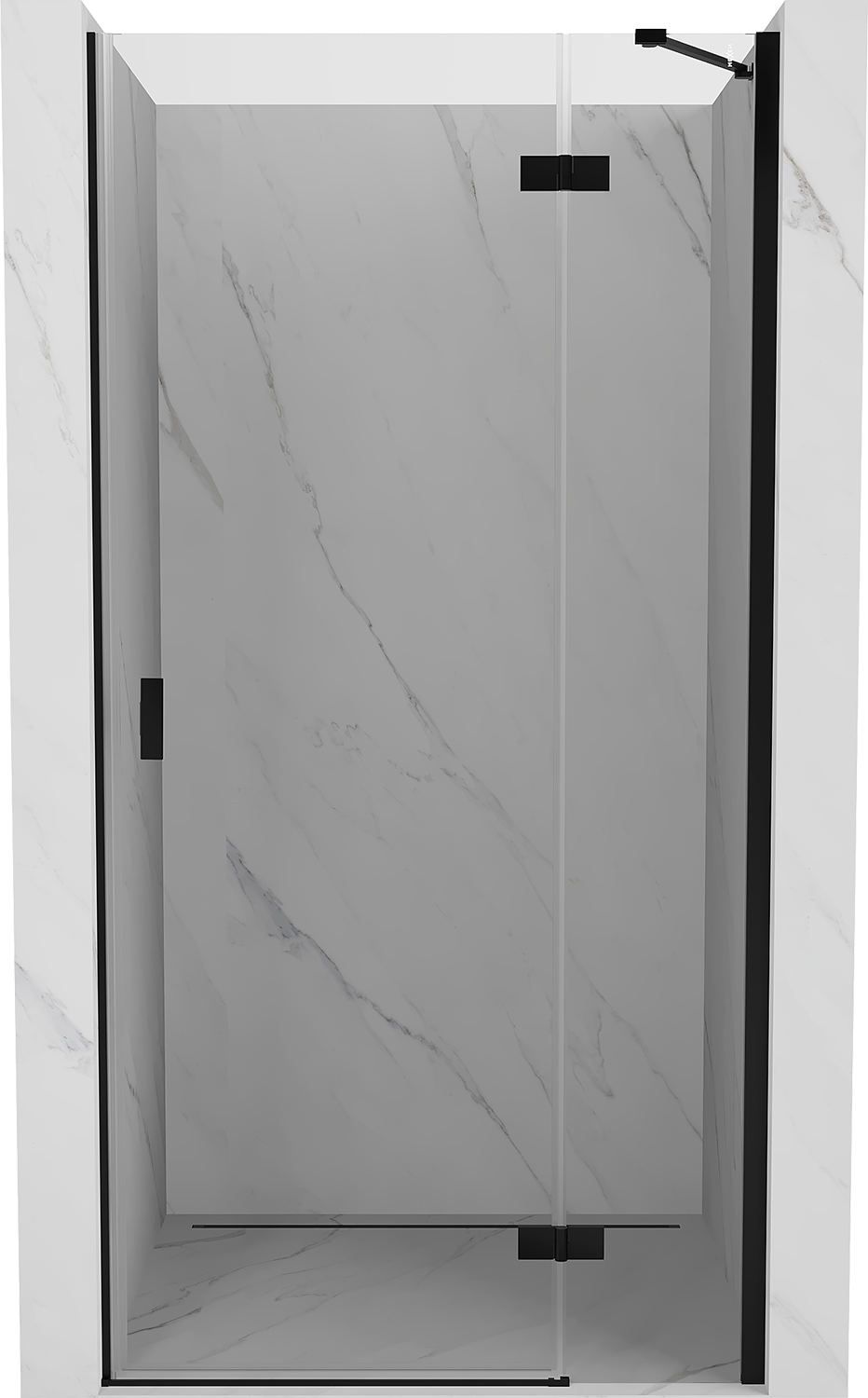 Mexen Mist-H drzwi prysznicowe uchylne prawe 85 cm, transparent, czarne - 8A5-085-000-70-00-P