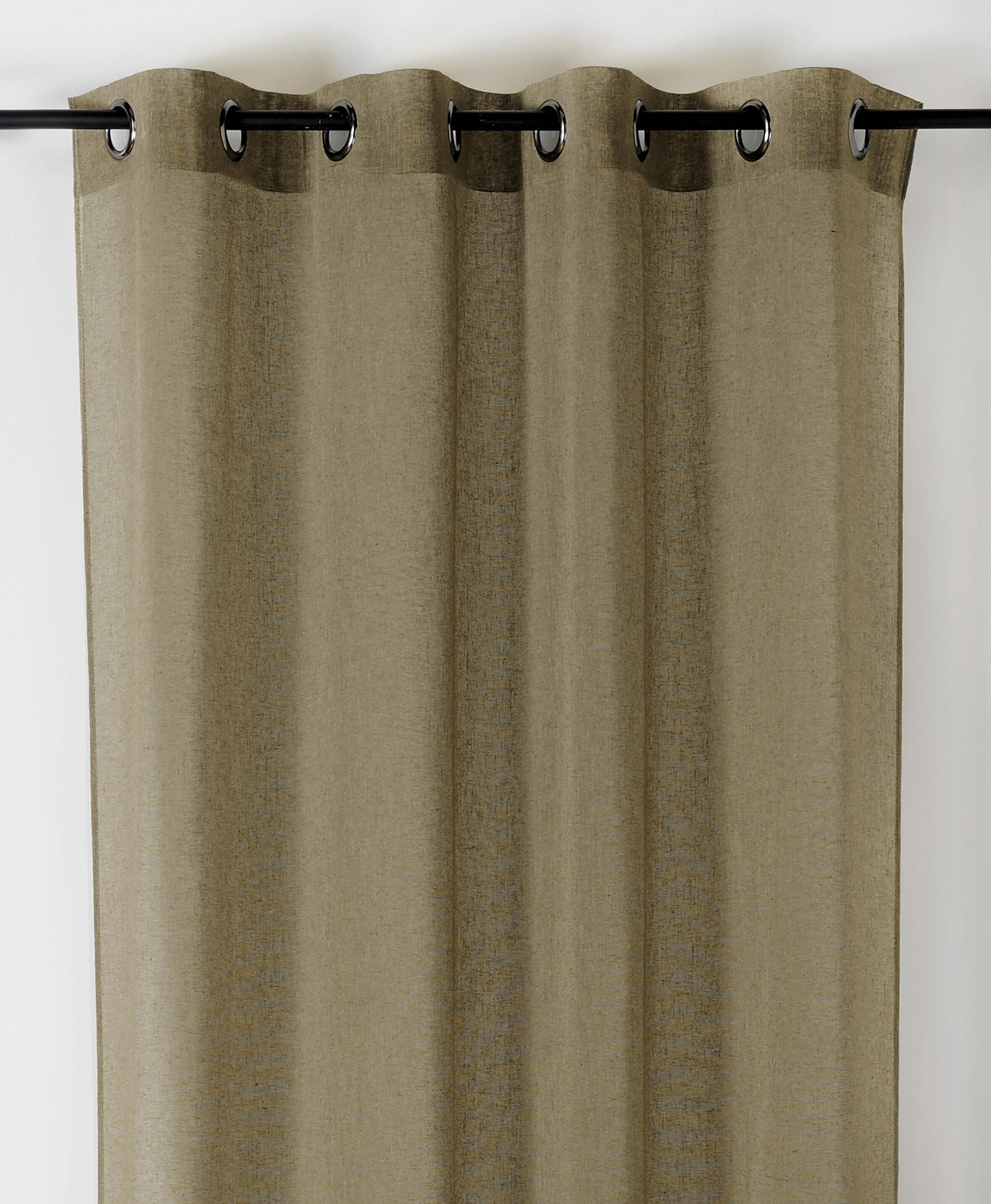 Półprzezroczysta firana, Chambray bawełna, zielona, wys. 240 x szer. 145 cm